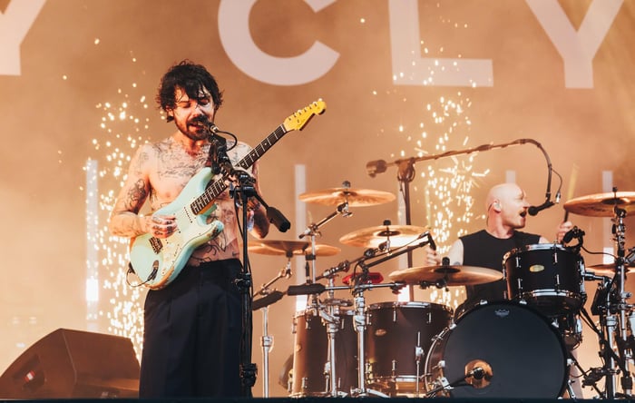 Biffy Clyro live at Glastonbury 2025, photo by Andy Ford