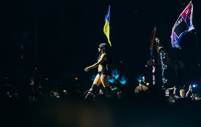 Charli XCX live at Glastonbury 2025, photo by Derek Bremner