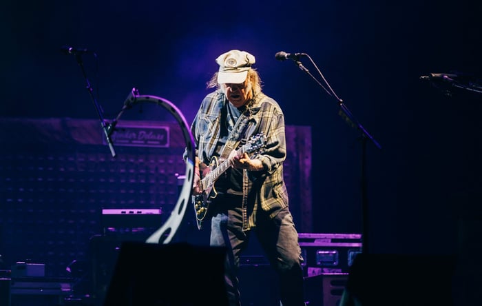 Neil Young live at Glastonbury 2025, photo by Derek Bremner