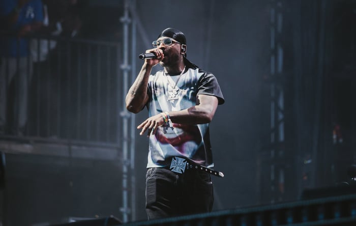 Skepta live at Glastonbury 2025, photo by Andy Ford