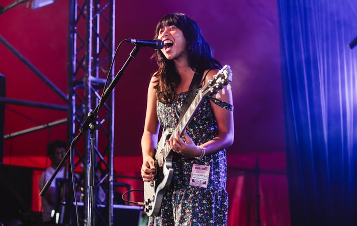 The Linda Lindas live at Reading 2025. Credit: Andy Ford