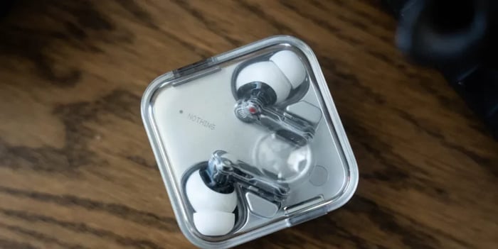 Nothing Ear 3 charging case and earbuds close-up