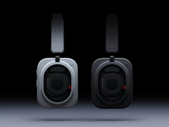 Nothing Headphones (1) Pro ear cup showing its visible internal structure