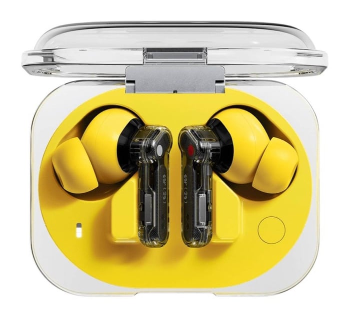 Ear (3a) earbuds in a bright yellow finish