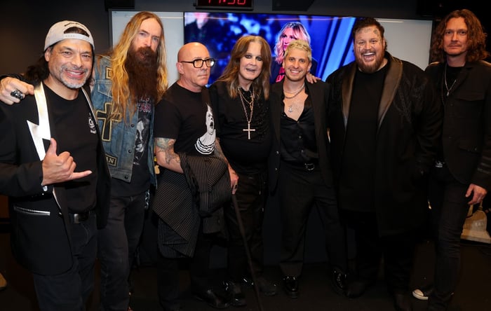 Ozzy Osbourne with his friends at the Rock Hall