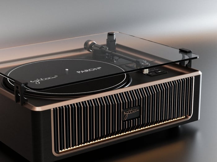 An elevated shot showcasing the refined materials and design balance