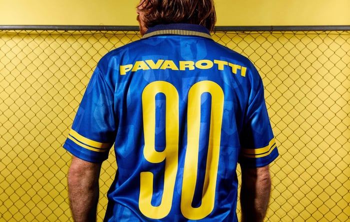 One of the new Pavarotti football shirts ‘The Modena’