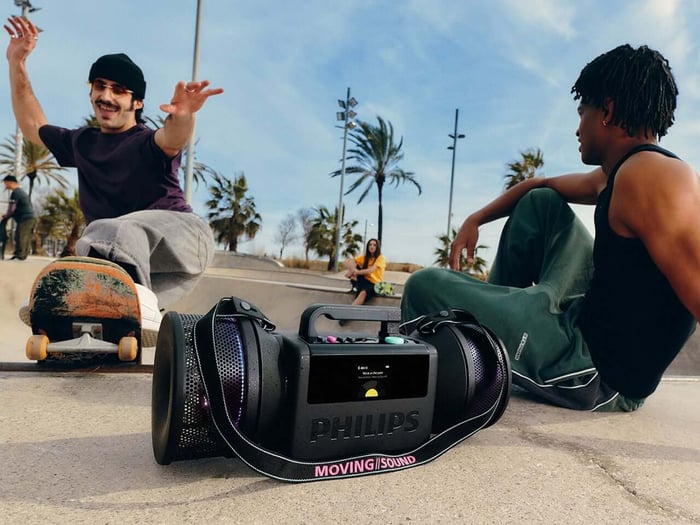 The Roller (MS60) offers a more compact, curvier take on the retro speaker look with vibrant colors