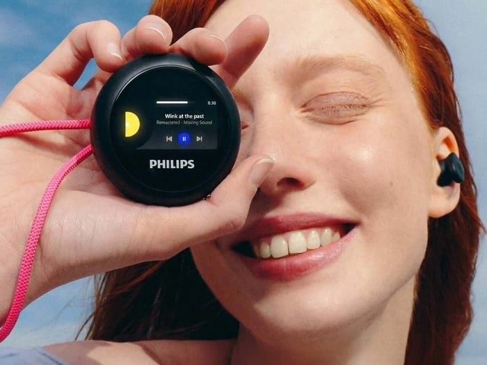 Close-up of bold-colored Philips Buds (MS3)