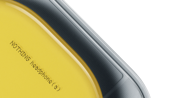 Yellow elements on the teaser of the new Nothing headphones