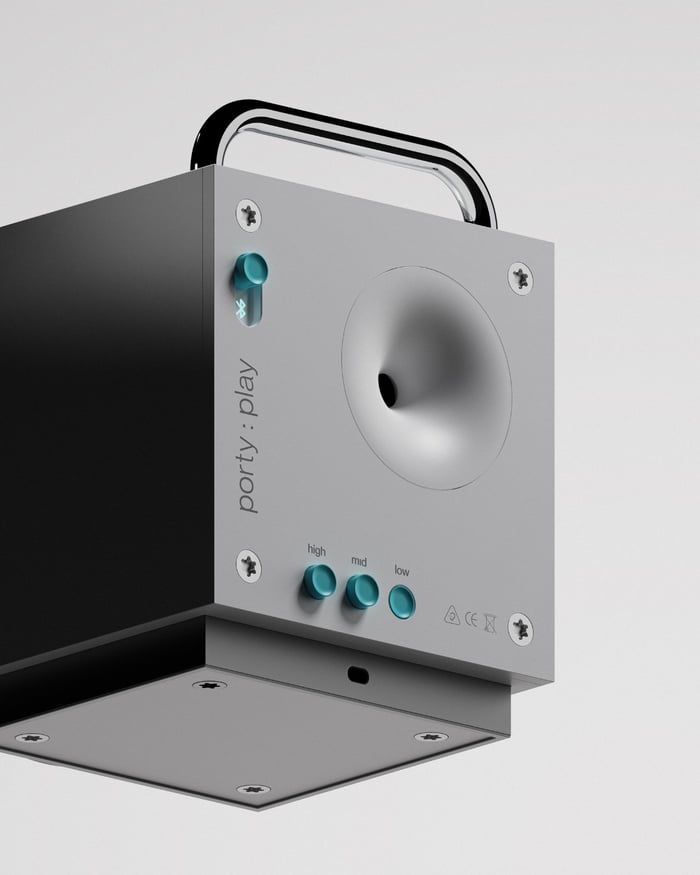 Detailed shot of the speaker's surface and finishing