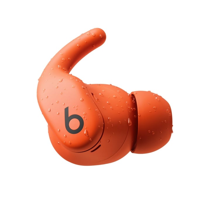 Close-up of Powerbeats Fit earbuds in ear
