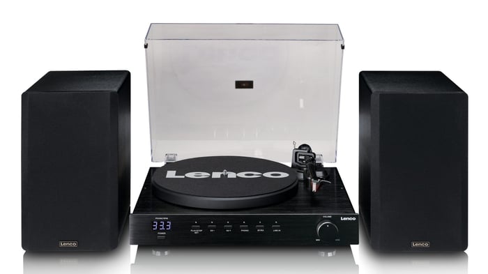 Lenco LS-700BK turntable with stereo speakers