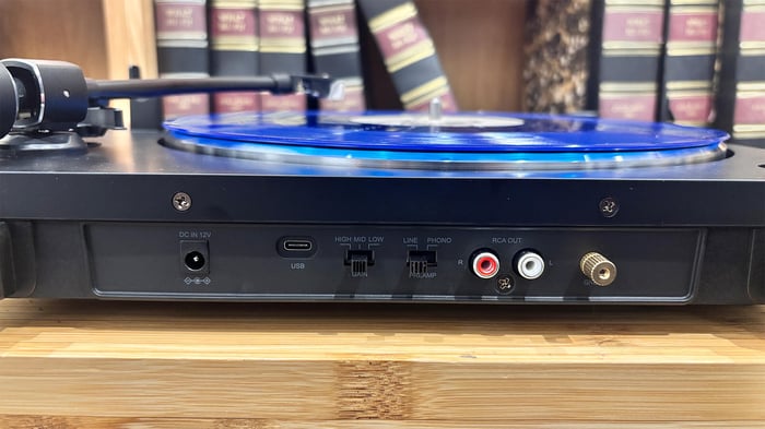 Sharp RP-TT100 turntable in a cozy living room setting