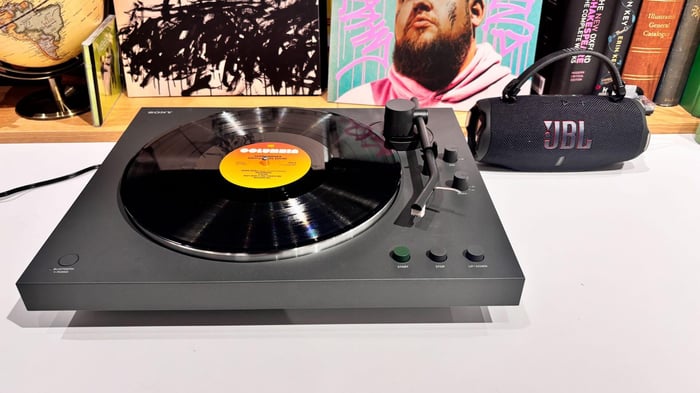 Sony PS-LX3BT turntable with modern vinyl setup