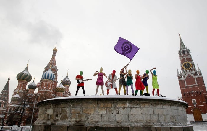 Pussy Riot in Moscow. Credit: Denis Sinyakov