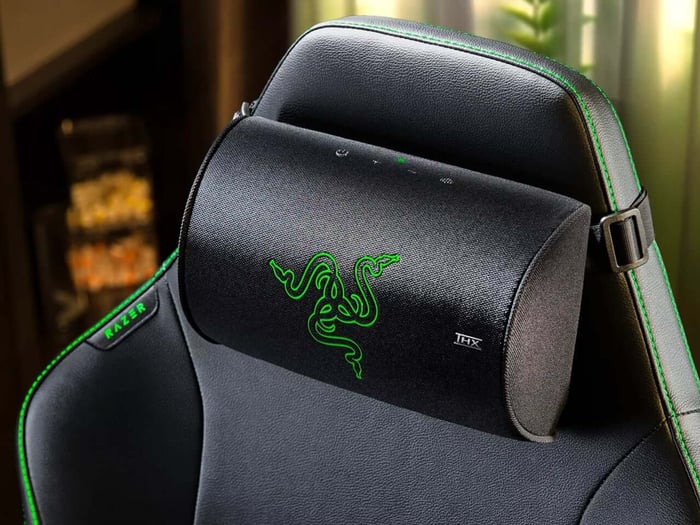 Razer Clio X cushion designed for a gaming chair headrest