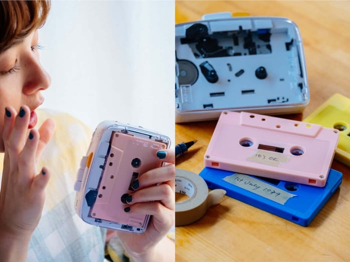 Retro cassette players lineup