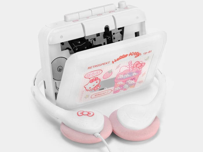 Hello Kitty themed Retrospekt CP-81 cassette player
