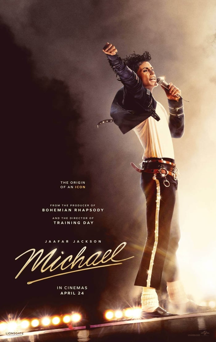 ‘Michael’ official poster showing the film’s title and release details