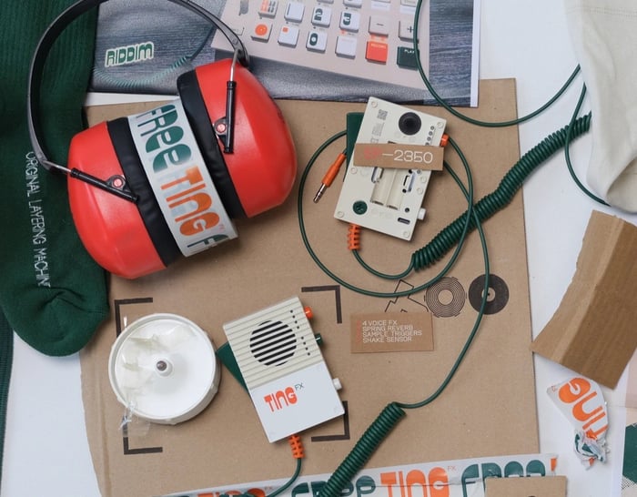 Back view of the Riddim sampler showing its sleek design and connectivity ports