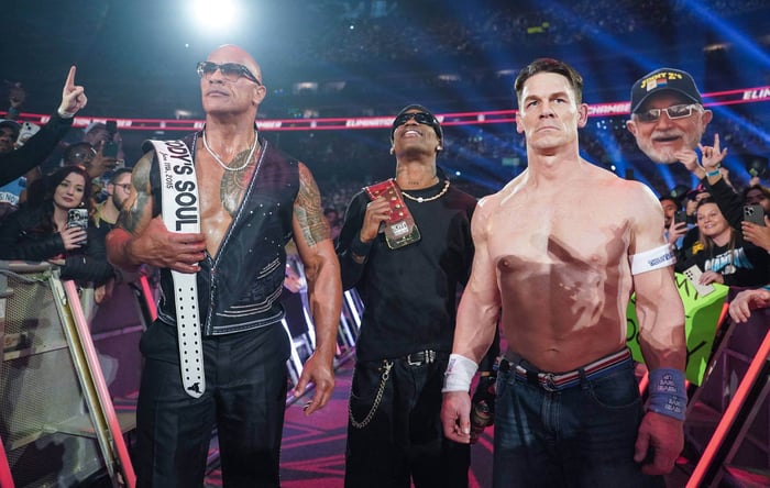 Travis Scott, Dwayne Johnson, and John Cena