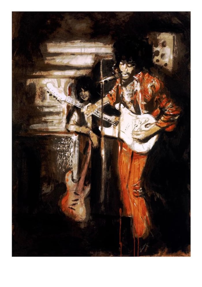 Ronnie Wood painting of Jimi Hendrix for the exhibition. CREDIT: Press