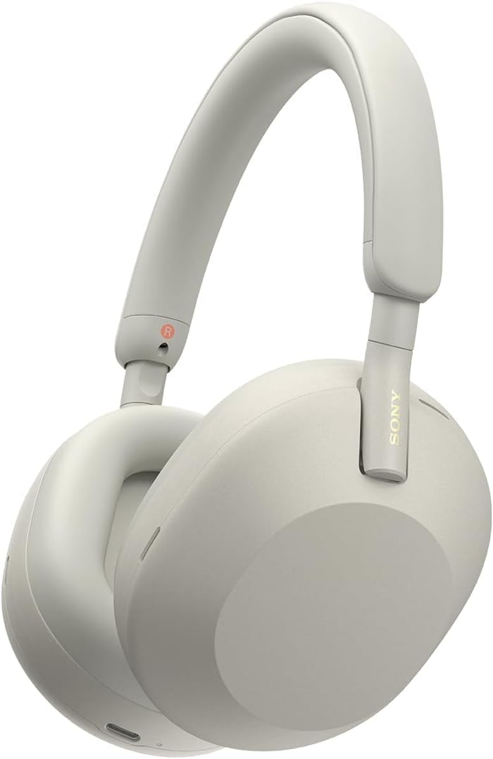 Sony WH-1000XM5 with minimalist design and smooth ear cushions