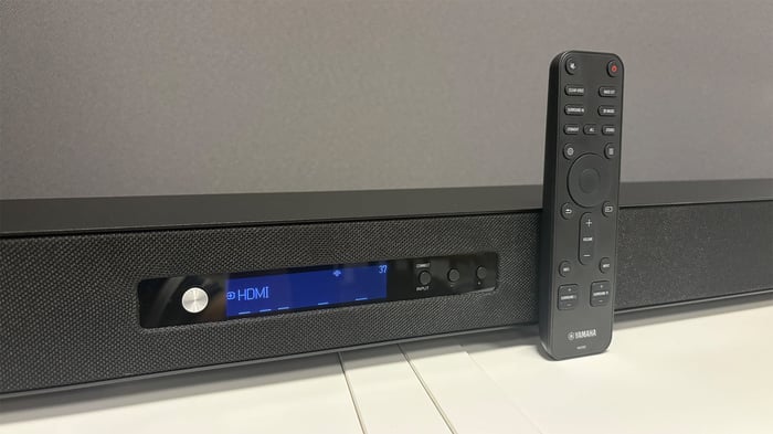 Yamaha True X Surround 90A soundbar showcasing its sleek design.