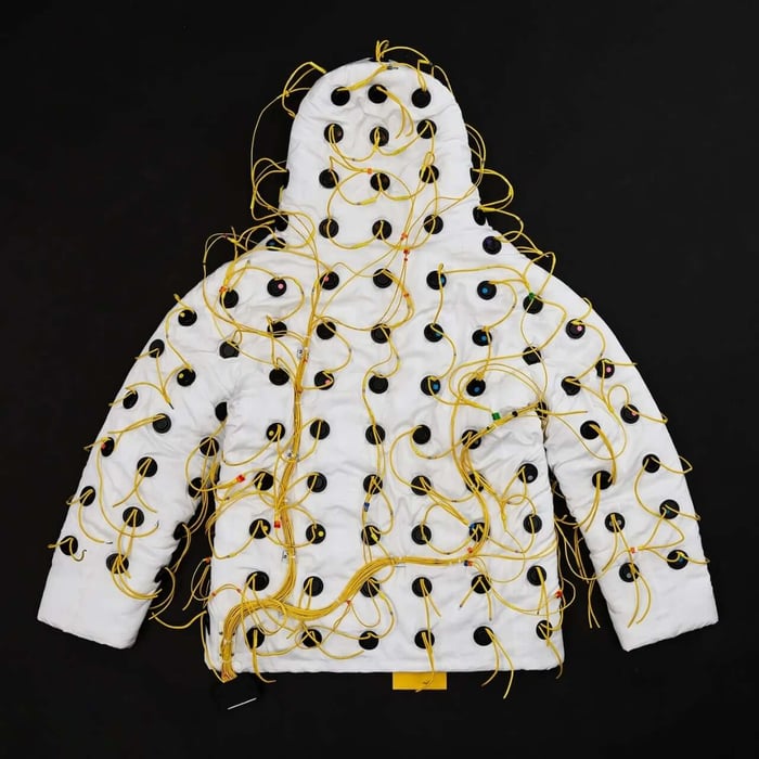 Another view of speaker-filled jacket