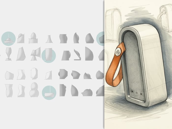 Sonique speaker showcasing its monolithic, architectural design