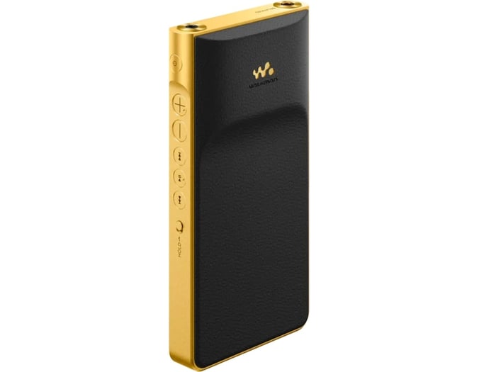 Close-up of the Walkman’s gold-plated metal detailing