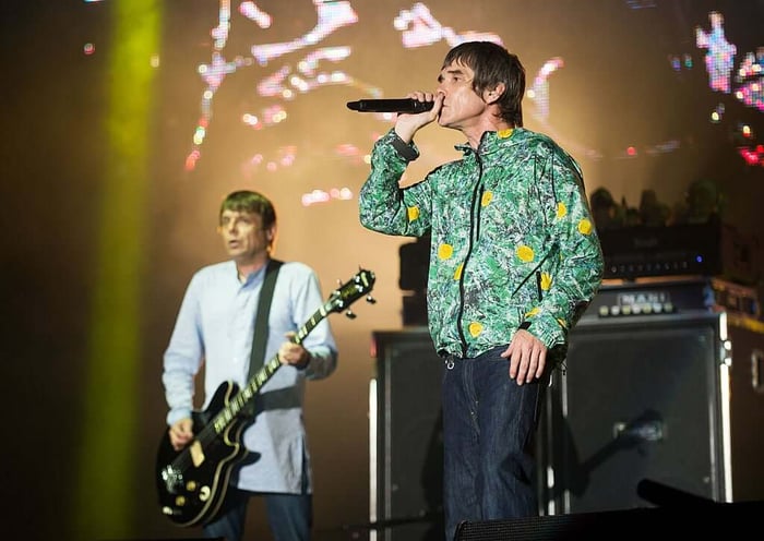 The Stone Roses' Mani and Ian Brown at the U.K.'s V Festival
