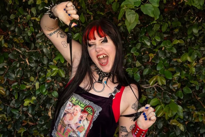 Surfbort's Dani Miller at Jellyman boba shop on Sunset Boulevard