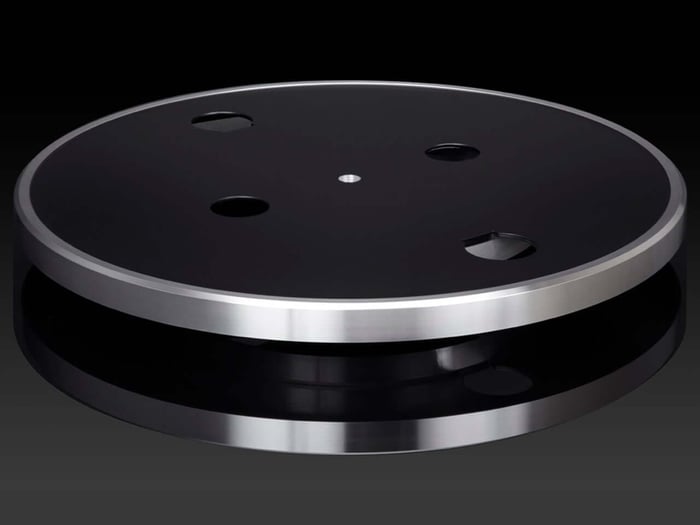 Side view showing tonearm and platter