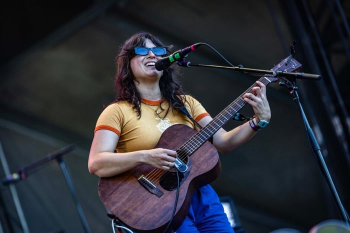 Elizabeth Stokes of The Beths shining at Governors Ball