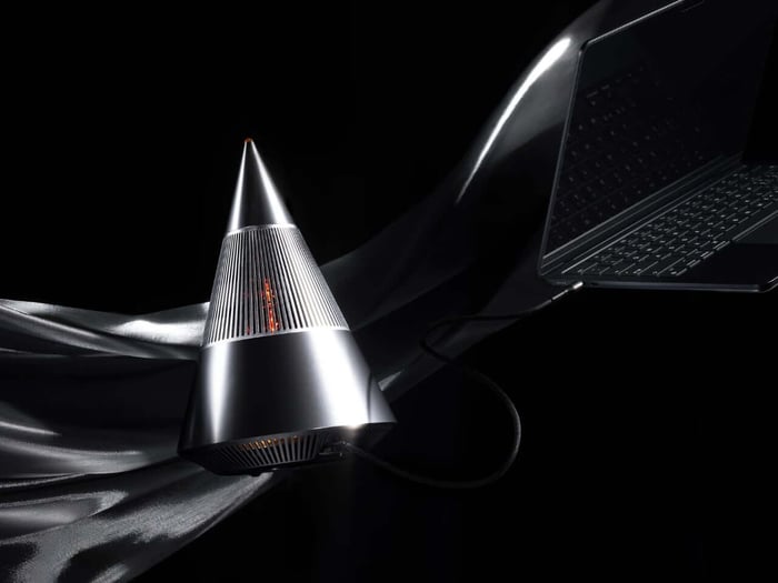 Portable speaker ready to move between different spots around the home