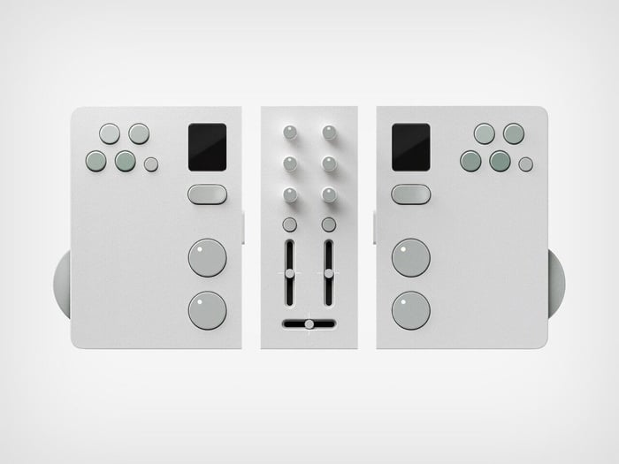 Separate decks for two players, ready to mix together