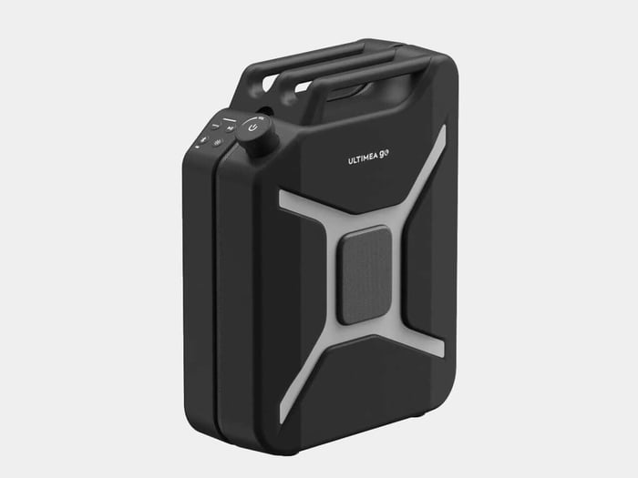 The boxy profile keeps the jerry can vibe strong.