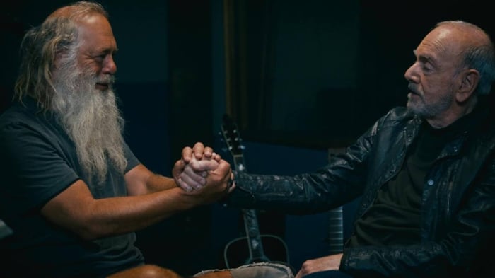 Rick Rubin and Neil Diamond in studio collaboration