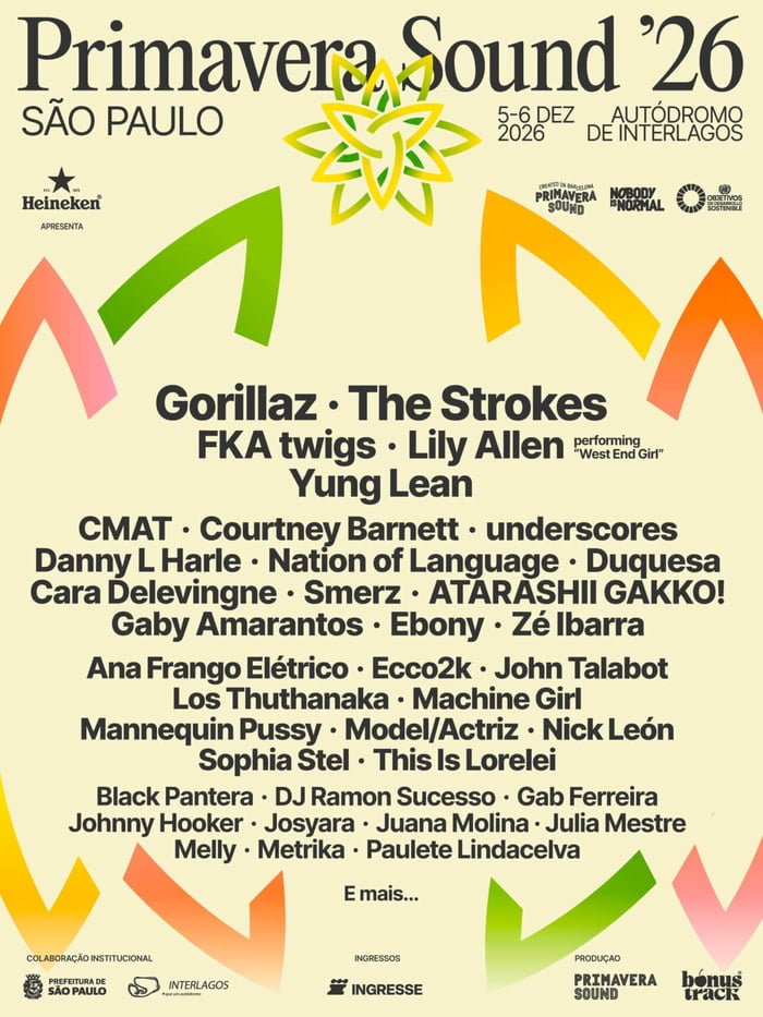 São Paulo Primavera Sound 2025 Lineup Poster