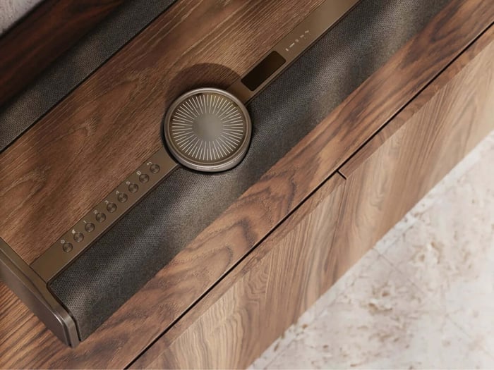 Vega speaker from another angle in a home setting
