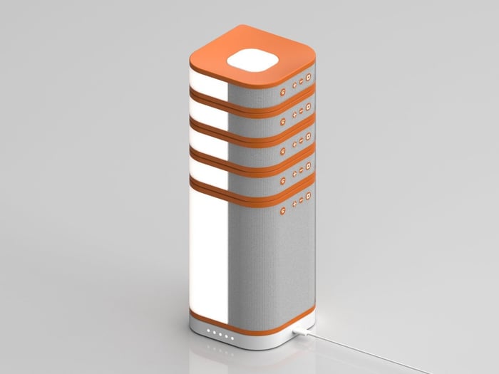 Vervain speaker module with emergency features activated