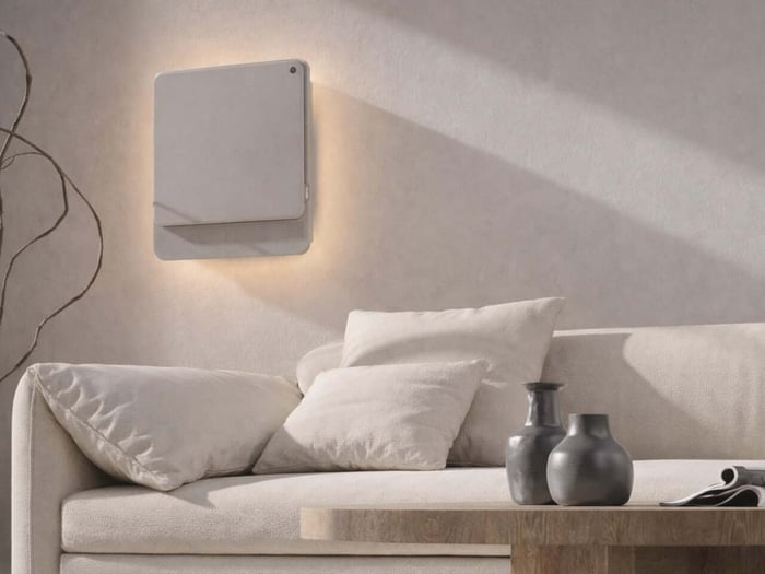 Close-up of WellFlow's textile front panel and rounded corners