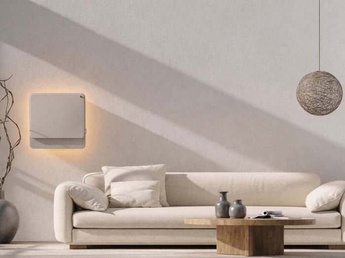 Side profile of the unit highlighting soft curves and material
