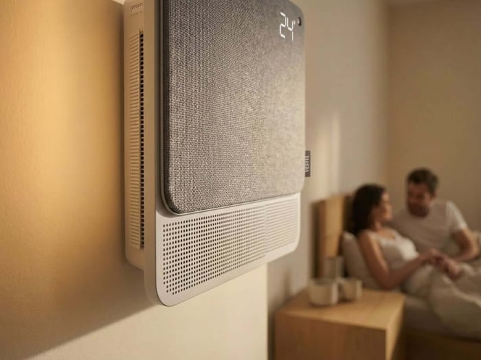 WellFlow unit on a neutral wall highlighting design