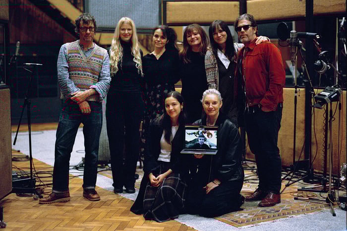 Olivia Rodrigo with musicians including Graham Coxon