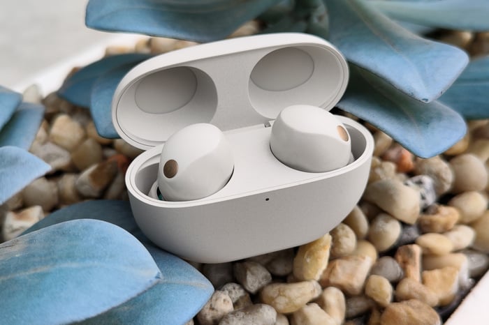 Sony WF-1000XM6 earbuds close-up