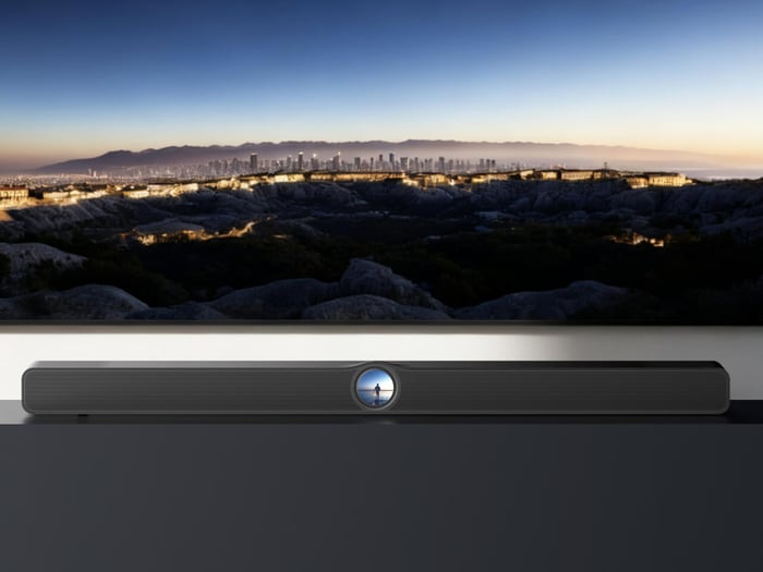 The display shows album art, EQ settings, and more for hands-on control.