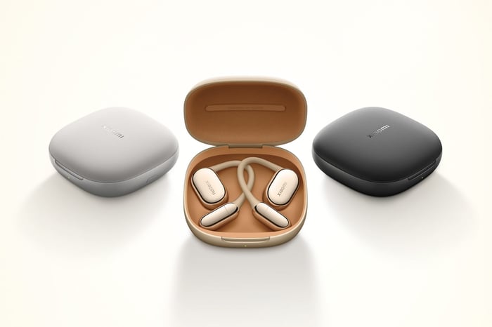 Xiaomi OpenWear Stereo Pro earbuds in three colors